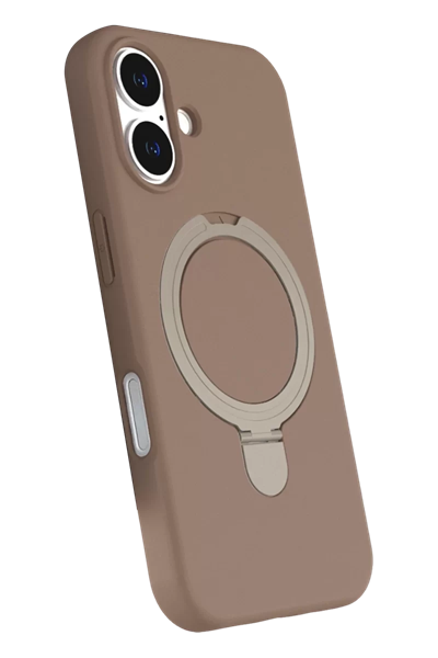 Apple iPhone 16 Plus Regal Magsafe Standlı Kapak - Çöl Titanyum