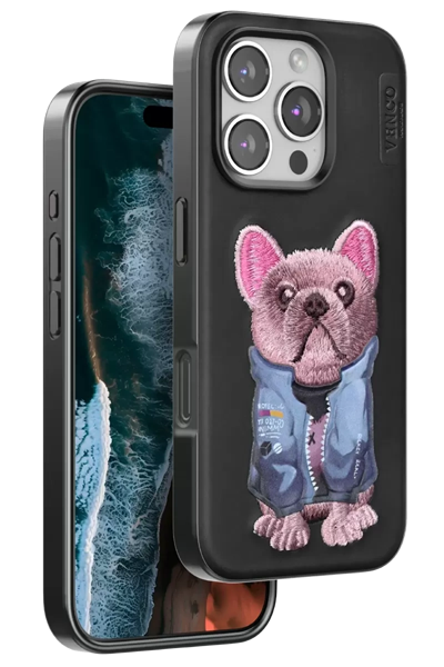 Apple iPhone 16 Pro Cute Desenli Kapak - Siyah