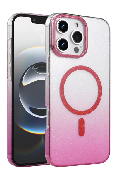 Apple iPhone 16 Pro Glossy Magsafe Kapak - Pembe