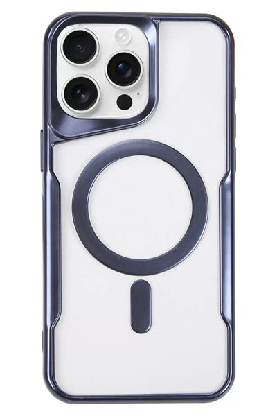 Apple iPhone 16 Pro Kılıf Boyi Magsafe Silikon Kapak - Lacivert