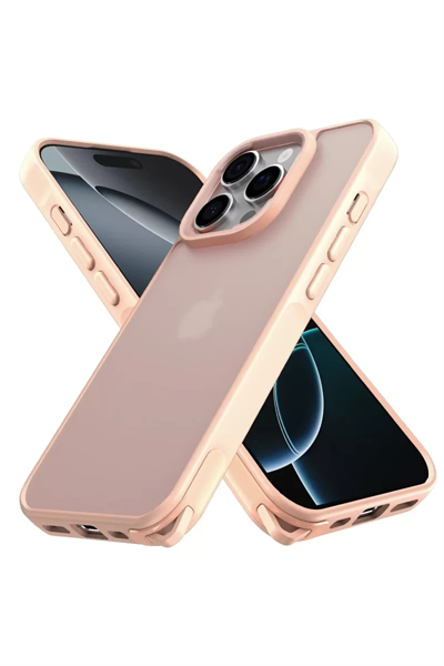 Apple iPhone 16 Pro Kılıf Elegant Kapak - Pudra