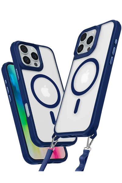 Apple iPhone 16 Pro Kılıf Enka Magsafe Silikon Kılıf - Lacivert