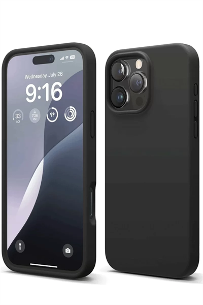 Apple iPhone 16 Pro Kılıf First Silikon - Siyah