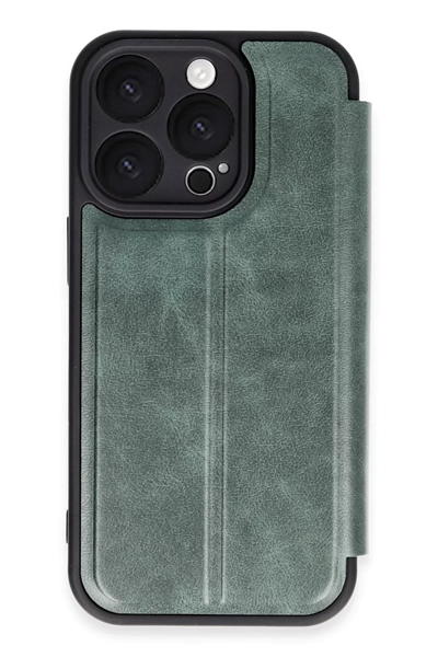 Apple iPhone 16 Pro Kılıf Flip Cover - Koyu Yeşil