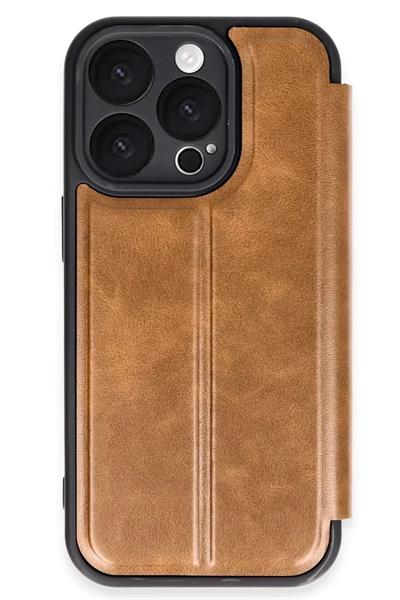Apple iPhone 16 Pro Kılıf Flip Cover - Taba