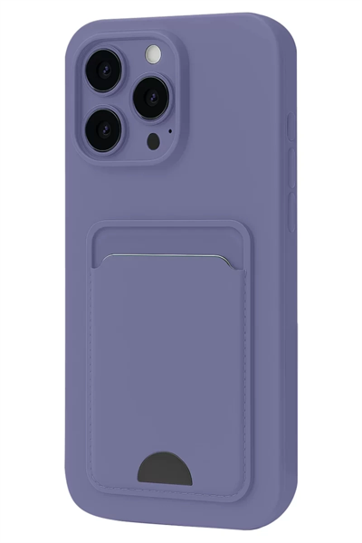 Apple iPhone 16 Pro Kılıf Kelvin Kartvizitli Silikon - Lila