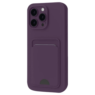 Apple iPhone 16 Pro Kılıf Kelvin Kartvizitli Silikon - Derin Mor