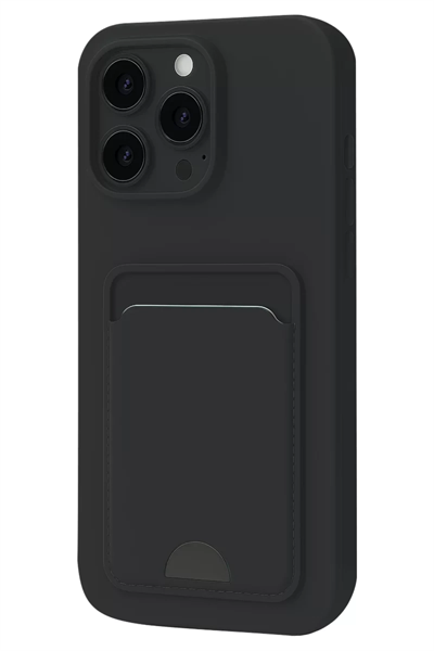 Apple iPhone 16 Pro Kılıf Kelvin Kartvizitli Silikon - Siyah