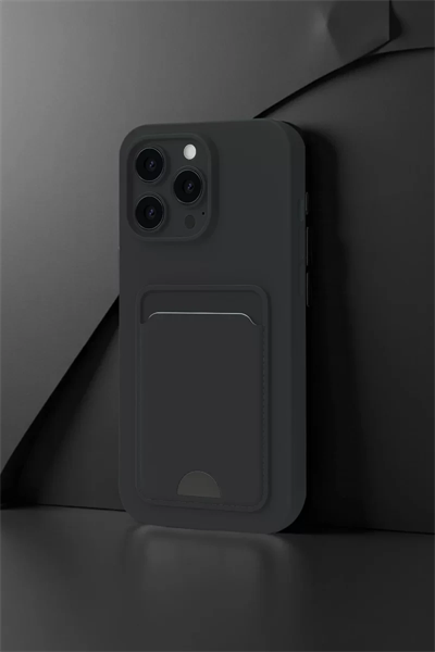 Apple iPhone 16 Pro Kılıf Kelvin Kartvizitli Silikon - Siyah