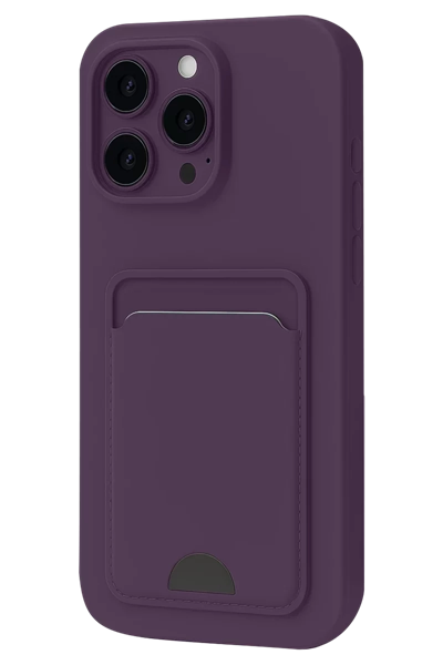 Apple iPhone 16 Pro Kılıf Kelvin Kartvizitli Silikon - Derin Mor