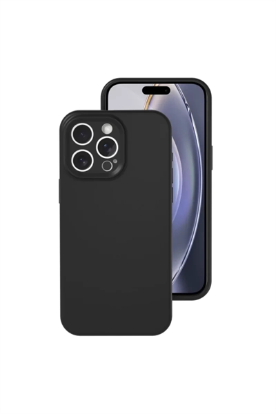Apple iPhone 16 Pro Kılıf Nano içi Kadife Silikon - Siyah