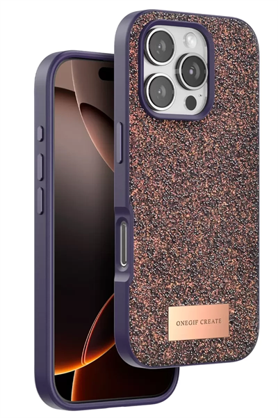 Apple iPhone 16 Pro Max Bright Simli Kapak - Derin Mor