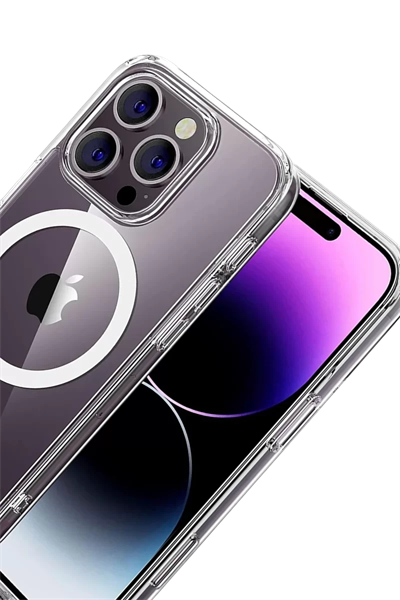 Apple iPhone 16 Pro Max Combo Sert Şeffaf Magsafe Kapak - Şeffaf