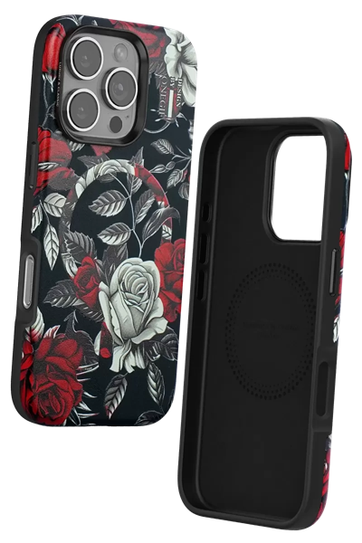 Apple iPhone 16 Pro Max Flower Series Magsafe Kapak - Siyah