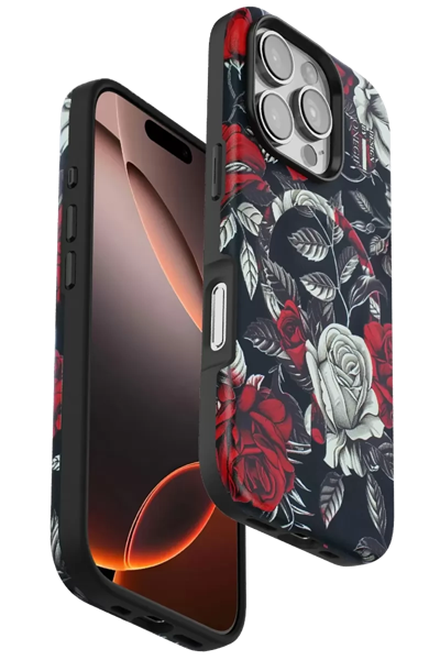 Apple iPhone 16 Pro Max Flower Series Magsafe Kapak - Siyah