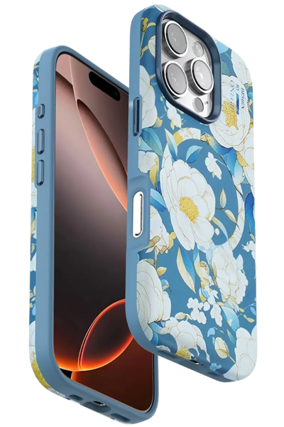 Apple iPhone 16 Pro Max Flower Series Magsafe Kapak - Mavi