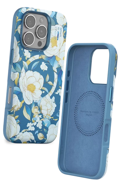 Apple iPhone 16 Pro Max Flower Series Magsafe Kapak - Mavi