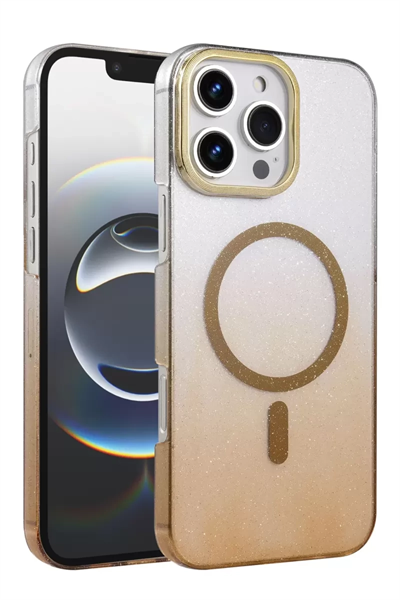 Apple iPhone 16 Pro Max Glossy Magsafe Kapak - Çöl Titanyum