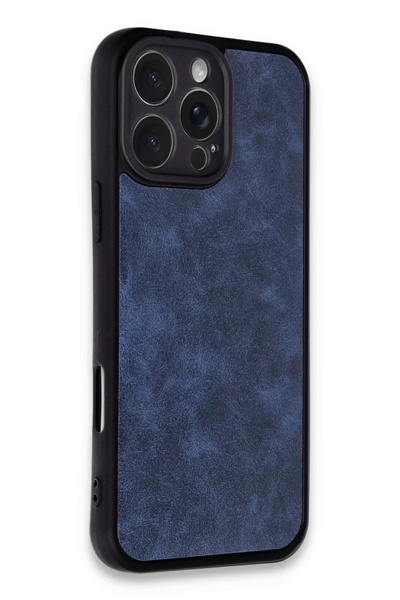 Apple iPhone 16 Pro Max Kılıf Aras Deri Kapak - Lacivert