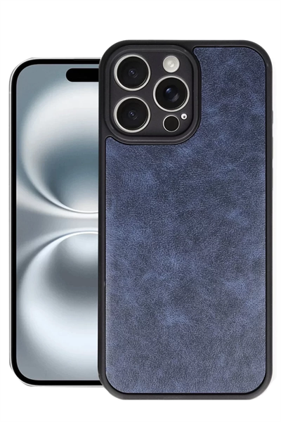 Apple iPhone 16 Pro Max Kılıf Aras Deri Kapak - Lacivert