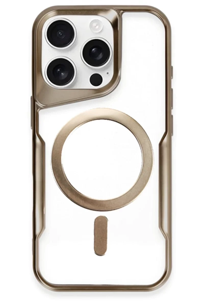 Apple iPhone 16 Pro Max Kılıf Boyi Magsafe Silikon Kapak - Kahverengi