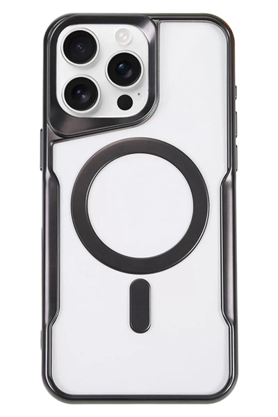 Apple iPhone 16 Pro Max Kılıf Boyi Magsafe Silikon Kapak - Siyah