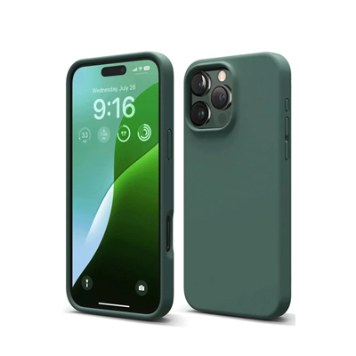 Apple iPhone 16 Pro Max Kılıf First Silikon - Koyu Yeşil