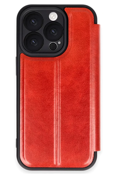 Apple iPhone 16 Pro Max Kılıf Flip Cover - Kırmızı