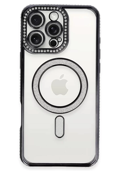 Apple iPhone 16 Pro Max Kılıf Joke Simli Magneticsafe Kılıf - Gri