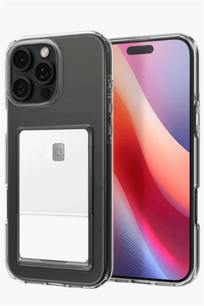 Apple iPhone 16 Pro Max Kılıf Kart Şeffaf Silikon - Şeffaf