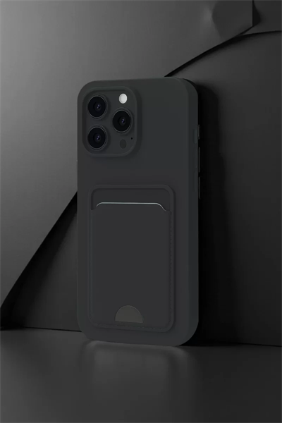 Apple iPhone 16 Pro Max Kılıf Kelvin Kartvizitli Silikon - Derin Mor