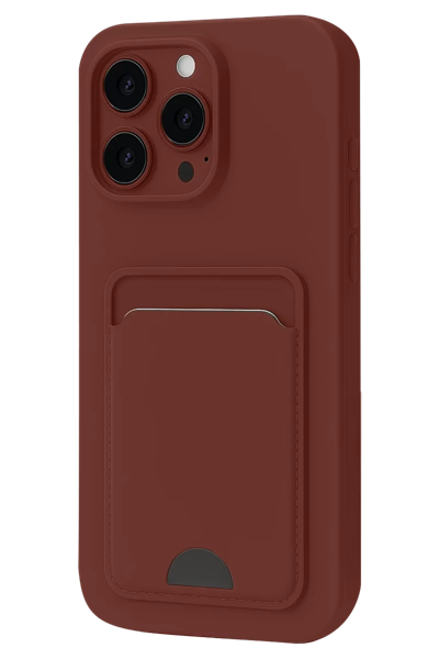 Apple iPhone 16 Pro Max Kılıf Kelvin Kartvizitli Silikon - Bordo