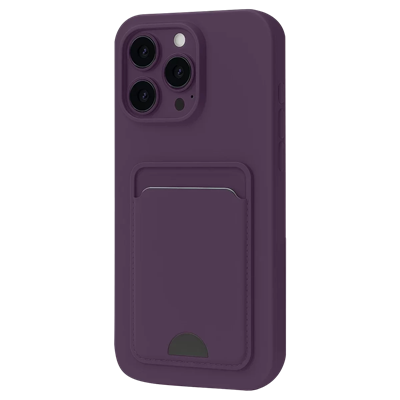 Apple iPhone 16 Pro Max Kılıf Kelvin Kartvizitli Silikon - Derin Mor