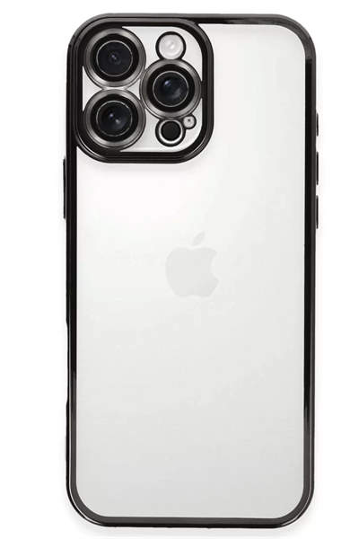 Apple iPhone 16 Pro Max Kılıf Lensli Silikon - Siyah