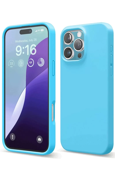 Apple iPhone 16 Pro Max Kılıf Nano içi Kadife Silikon - Mavi