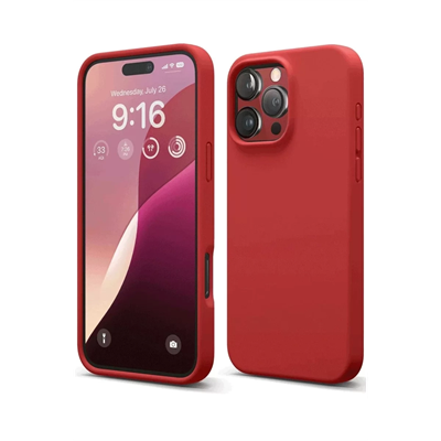 Apple iPhone 16 Pro Max Kılıf Nano içi Kadife Silikon - Kırmızı