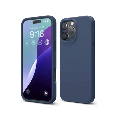 Apple iPhone 16 Pro Max Kılıf Nano içi Kadife Silikon - Lacivert
