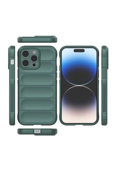 Apple iPhone 16 Pro Max Kılıf Optimum Silikon - Koyu Yeşil
