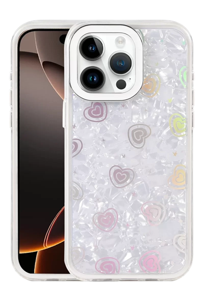 Apple iPhone 16 Pro Max Lumi Desenli Kapak - Beyaz
