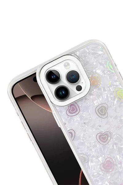 Apple iPhone 16 Pro Max Lumi Desenli Kapak - Beyaz