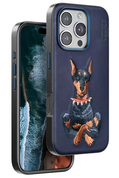 Apple iPhone 16 Pro Perma Desenli Kapak - Lacivert