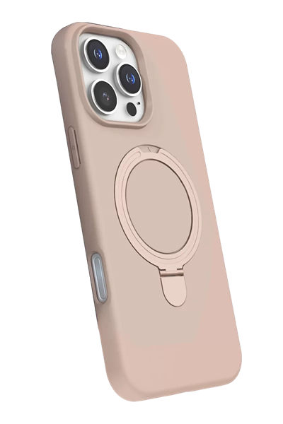 Apple iPhone 16 Pro Regal Magsafe Standlı Kapak - Çöl Titanyum