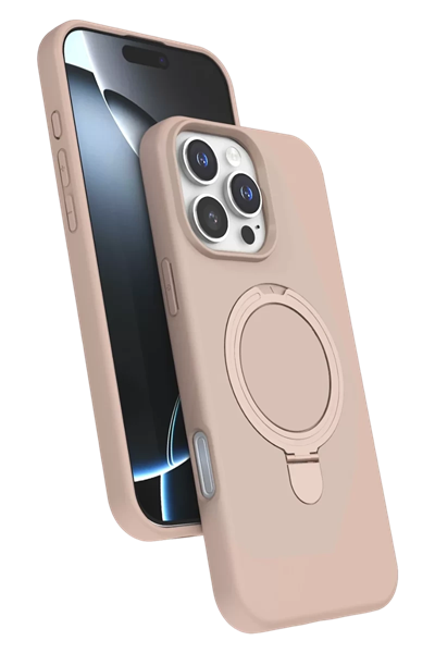Apple iPhone 16 Pro Regal Magsafe Standlı Kapak - Çöl Titanyum