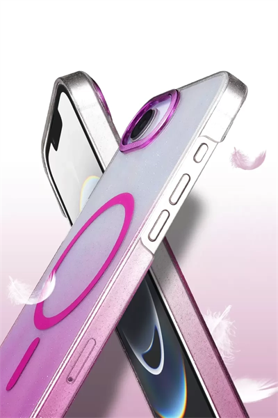 Apple iPhone 16E Glossy Magsafe Kapak - Pembe
