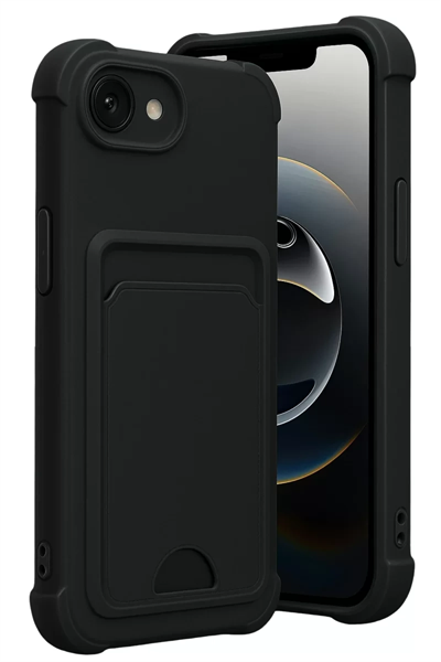 Apple iPhone 16E Kelvin Kartvizitli Silikon - Siyah