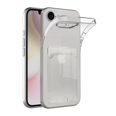 Apple iPhone 16E Kılıf Kart Şeffaf Silikon - Şeffaf