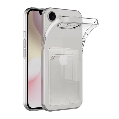 Apple iPhone 16E Kılıf Kart Şeffaf Silikon - Şeffaf