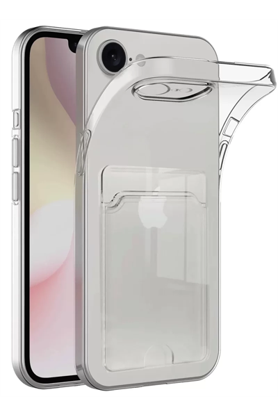 Apple iPhone 16E Kılıf Kart Şeffaf Silikon - Şeffaf