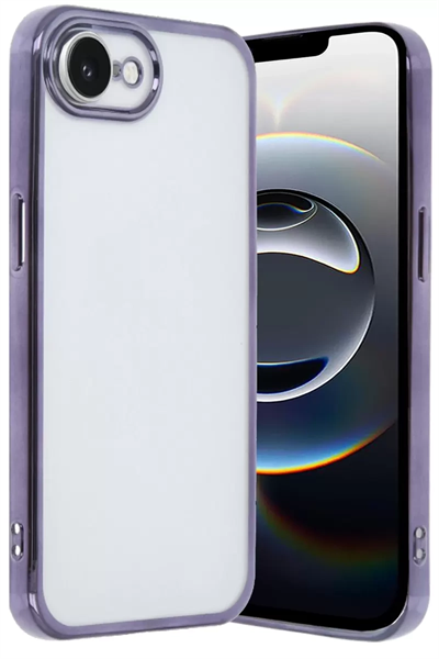 Apple iPhone 16E Kılıf Lensli Silikon - Mor