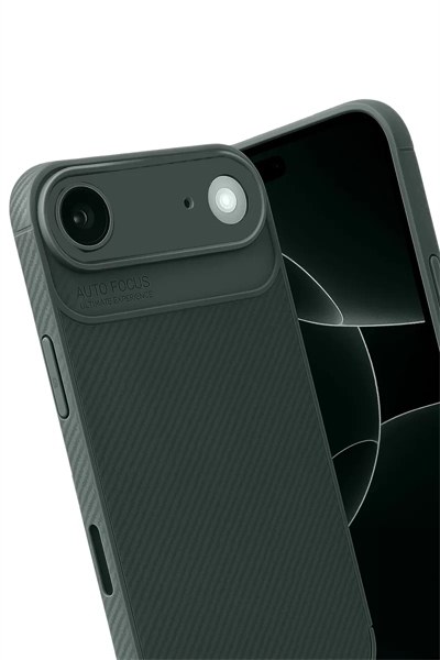 Apple iPhone 17 Air Auto Focus Karbon Kapak - Koyu Yeşil
